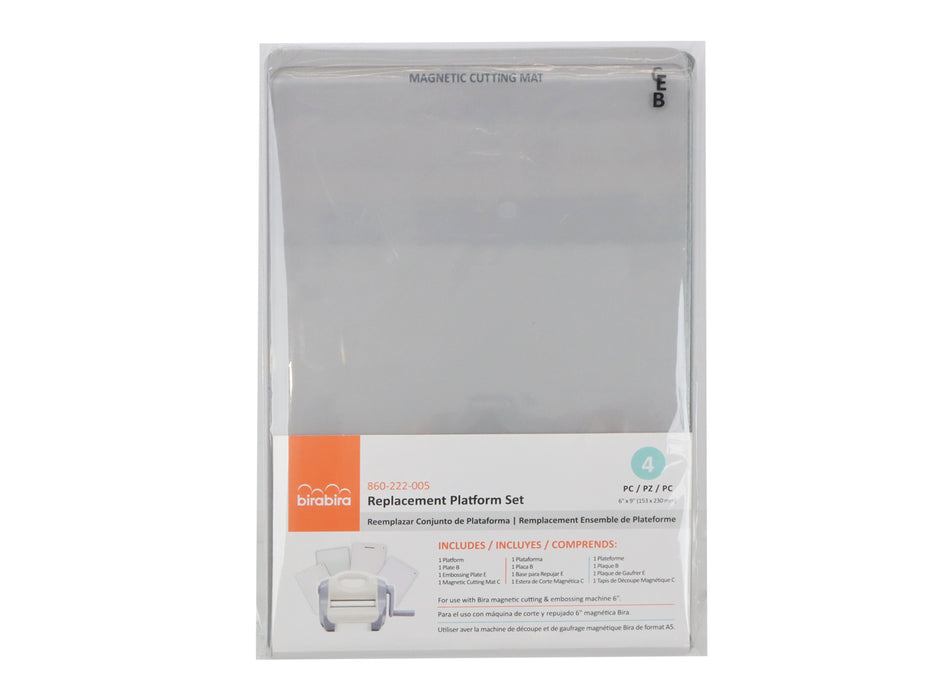 Platform, Magnetic Cutting Mat, Plate B, Embossing Plate E, 4 Plates for Bira 6 inch Magnetic Die Cutting & Embossing Machine