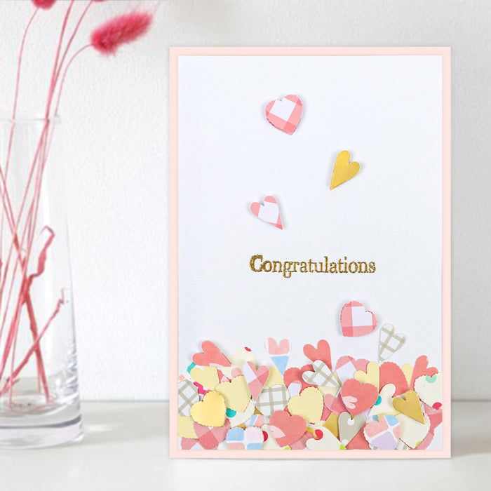 5/8 inch Folk Heart 4 Shape Lever Action Craft Punch, Valentine’s Day Punch, for Paper Crafting Scrapbooking