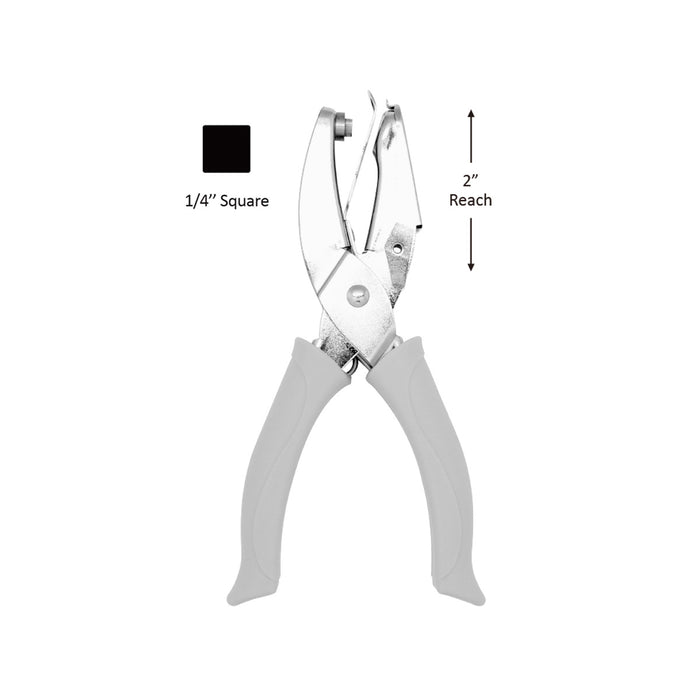 1/4" Square, 2 inch Reach Hand Punch Craft Punch for Paper Crafting Scrapbooking