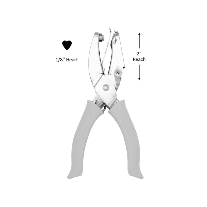 1/8" Heart, 2 inch Reach Hand Punch Craft Punch, Valentine’s Day Punch, for Paper Crafting Scrapbooking