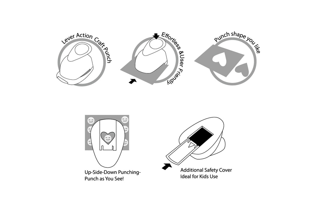 5/8 inch Heart Shape,Valentine’s Day Punch, Lever Action Craft Punch for Paper Crafting Scrapbooking