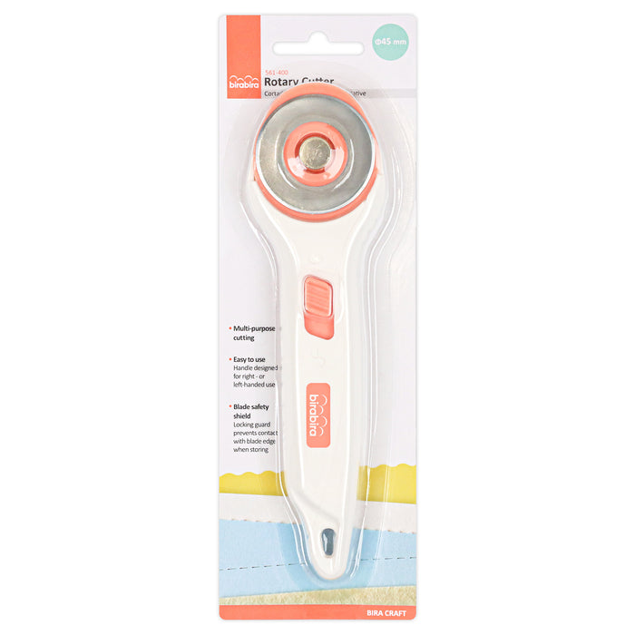 45mm Rotary Cutter, Straight Cut, Premium Steel Stick Fabric Cutter Cuts Through Multiple Layers, Sewing and Quilting Tools