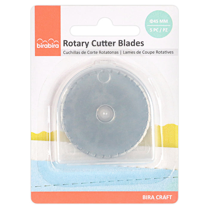 Dotted Line Cut Replacement Blades for 45mm Rotary Cutter, 5 Pack, Premium Steel Stick Fabric Cutter Cuts Through Multiple Layers