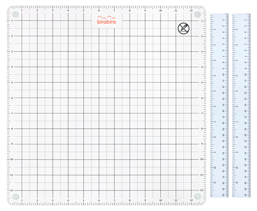 Magnetic Platform and Cutting mat with 2 Rulers, 13" x 13", Double-Sided