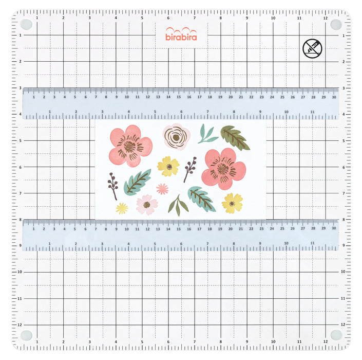 Magnetic Platform and Cutting mat with 2 Rulers, 13" x 13", Double-Sided