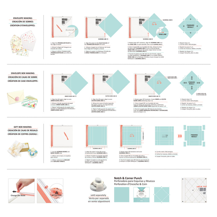 Bira Craft 12 X 12 inch Multi-Purpose Trim & Score Board and Fold Tool