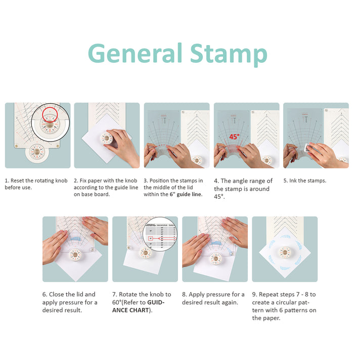 Rotating Precision Press and Stamp Set, 1 Stamping Platform + 2 Magnets, 3 pc for Accurate Craft Stamping