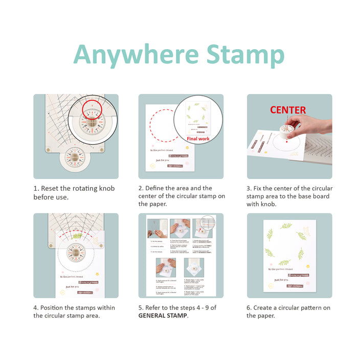 Rotating Precision Press and Stamp Set, 1 Stamping Platform + 2 Magnets, 3 pc for Accurate Craft Stamping