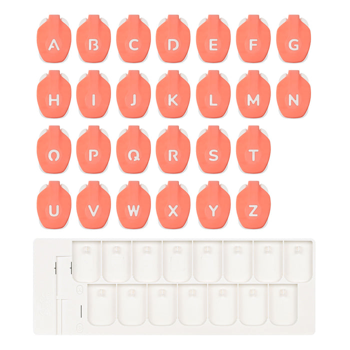 Alphabet Punch Board Set, 27 Pieces, Includes 1 Alignment Punch Board and 26 Letters Thumb Up Punch for Paper Crafting