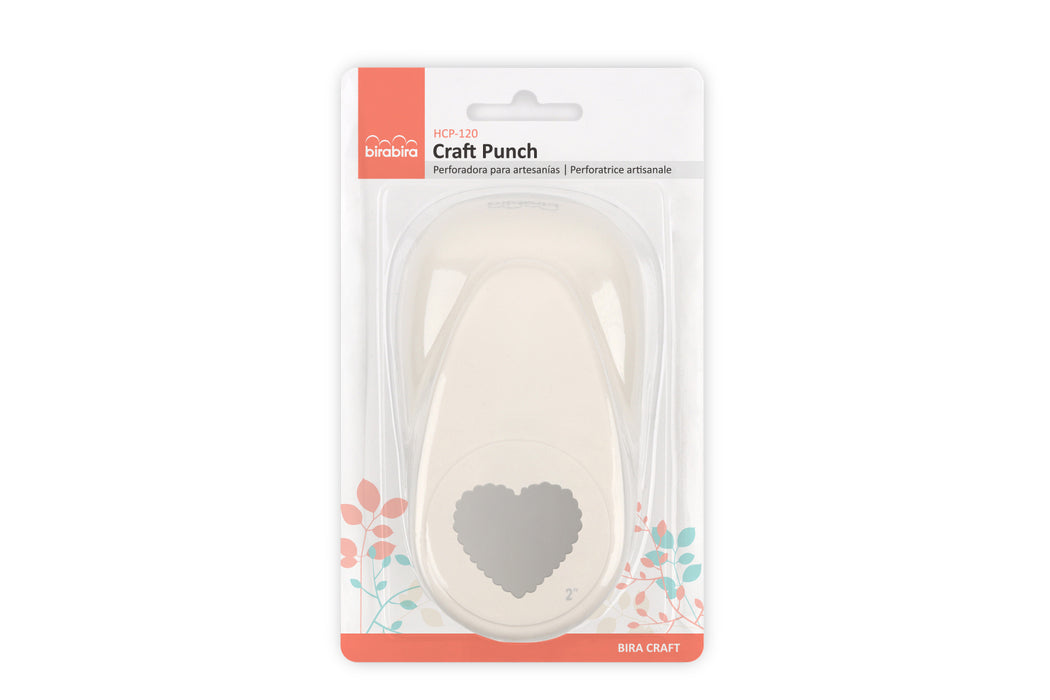 2 inch Scalloped Heart Lever Action Craft Punch, Valentine’s Day Punch for Paper Crafting Scrapbooking
