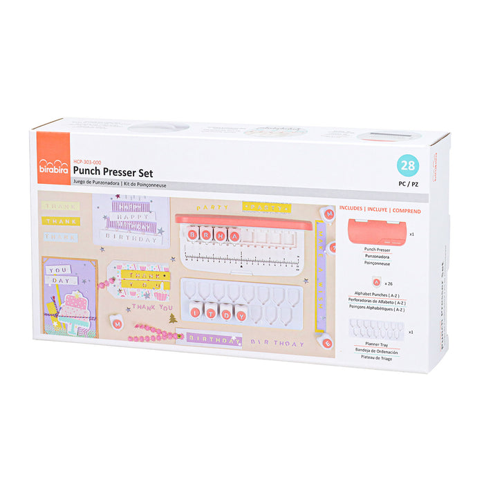 Alphabet Punch Board Set, 28 pieces, Train Punch Set for Paper Crafting