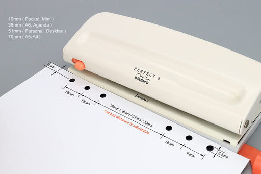 Raymay 6-hole punch for personal organizers for mini 6-hole type, bible  6-hole type, and A5 6-hole type DR1300