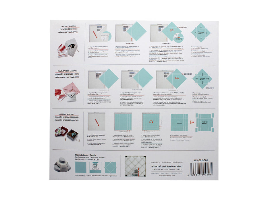 Scoring Board Template Tool for Paper Folding and Envelope Making