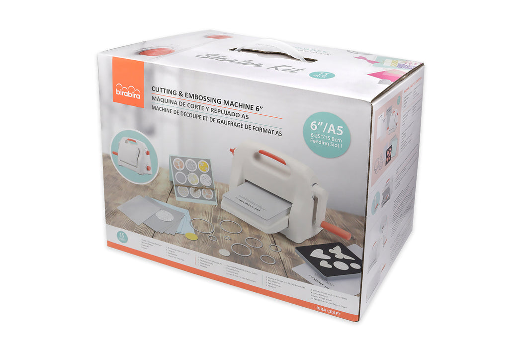 6" Adjustiable Die Cutting & Embossing Machine STARTER KIT, Feeding Slot 6-1/4" for 6" Paper and Other Materials.