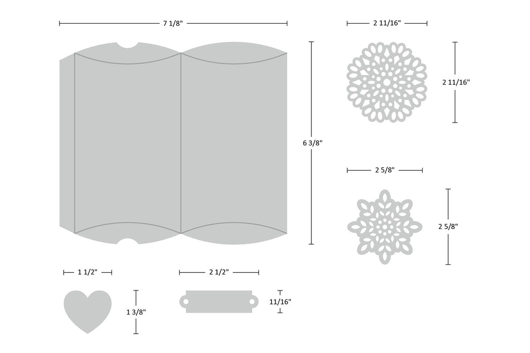 Pillow Box Cutting Dies, Cut Dies Stencil, assorted designs