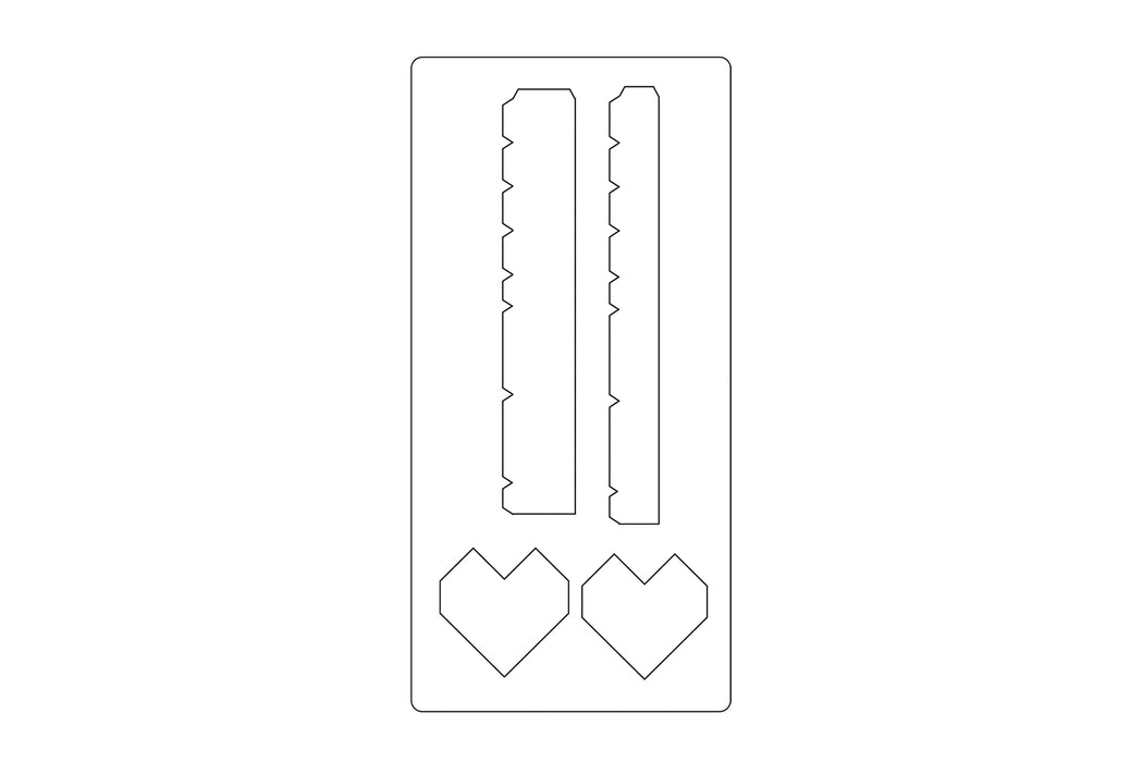 6" X 12" Heart Box Steel Rule Die, Assorted Designs