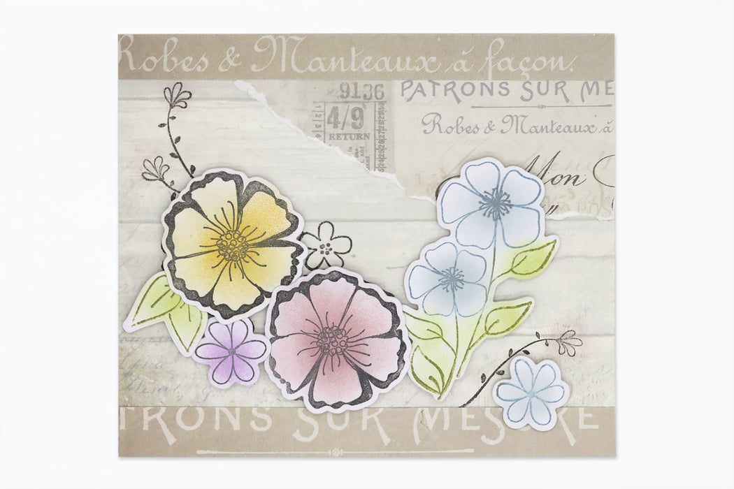 Flower Die Set with Stamps, Assorted Designs