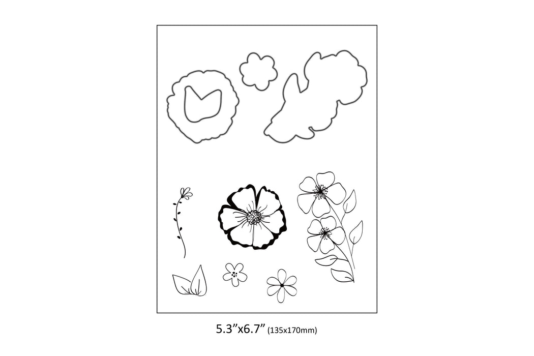 Flower Die Set with Stamps, Assorted Designs