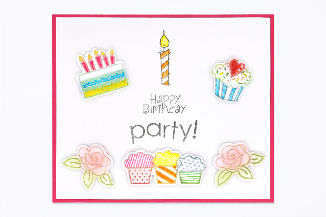 Birthday Party Die Set with Stamps, Assorted Designs