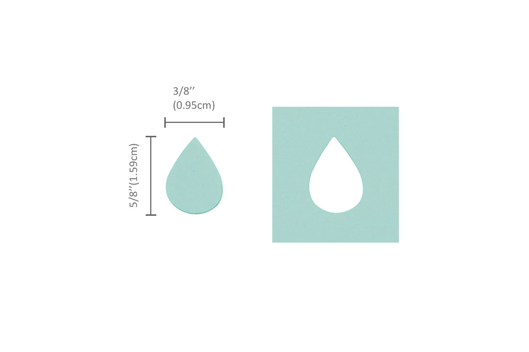 5/8 inch Tear Drop 2 Droplets Shape Lever Action Craft Punch, for Paper Crafting Scrapbooking