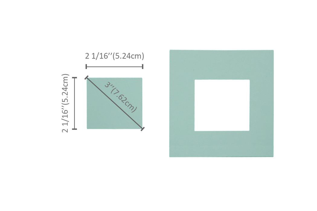 2 1/16 x 2 1/16 inch Square Lever Action Craft Punch for Paper Crafting Scrapbooking (3 inch Square Measured diagonally)