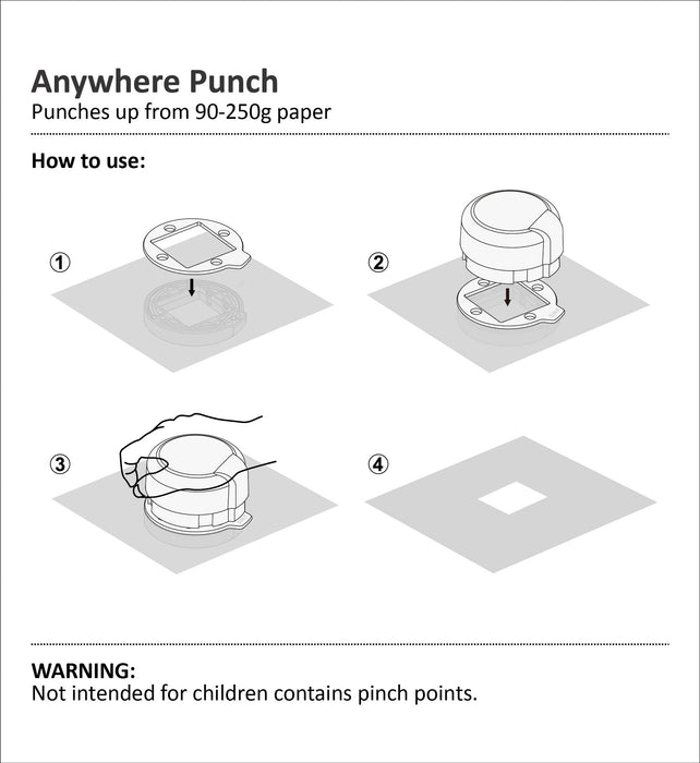 2" x 2" Square Magnetic Punch, Anywhere Punch, Everywhere Punch, Window Punch, Frame Punch, for Paper Crafting Scrapbooking