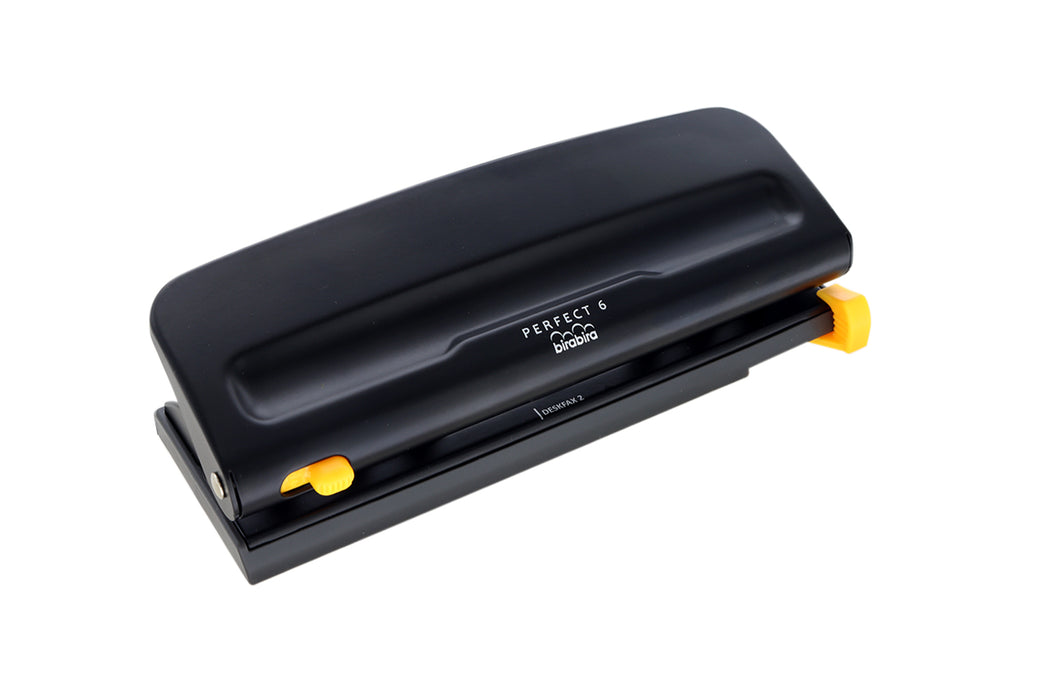 Adjustable 6 Hole Punch, Black, 8 Sheet Capacity, Mini/Pocket A3 / A4 / A5  / A6 / Agenda/Personal/Deskfax, Performance Guaranteed.